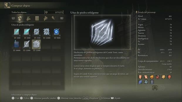 Elden Ring: Shadow of the Erdtree - Uñas de piedra refulgente