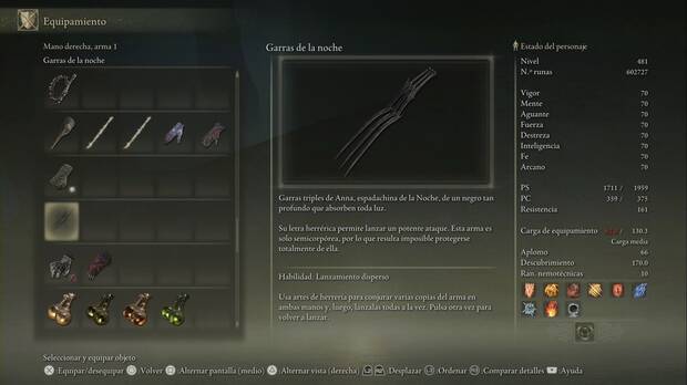 Elden Ring: Shadow of the Erdtree - Garras de la noche