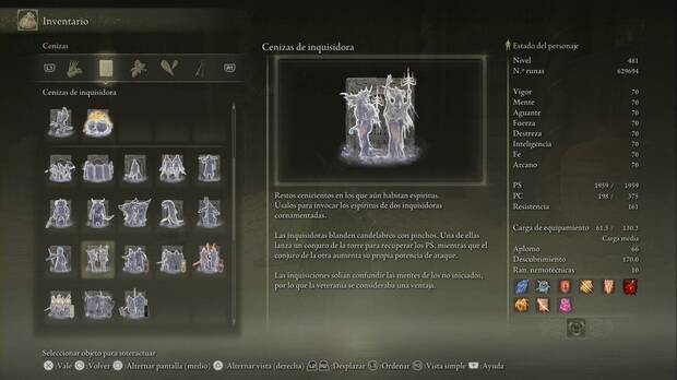 Elden Ring: Shadow of the Erdtree - Cenizas de inquisidora