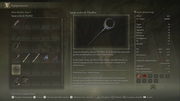 Elden Ring: Shadow of the Erdtree - Aguja oculta de Thiollier