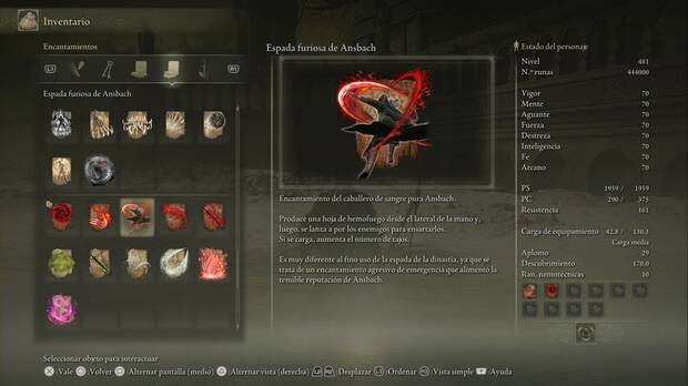 Elden Ring: Shadow of the Erdtree - Espada furiosa de Ansbach