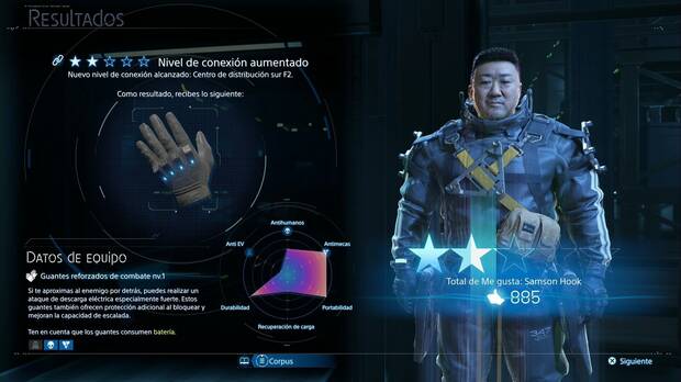 Death Stranding 2 - Equipamiento y herramientas, Guantes reforzados de combate nv.1