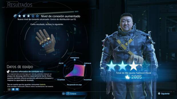 Death Stranding 2 - Equipamiento y herramientas, Guantes reforzados de combate nv.2