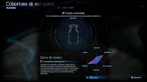 Death Stranding 2 - Equipamiento y herramientas, Exoesqueleto potenciado nv.1