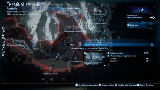 Death Stranding 2 - Instalaciones, ubicación del Observatorio ambiental sur
