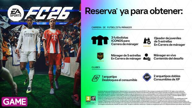 Contenido extra por reservar EA Sports FC 26 en GAME Espaa
