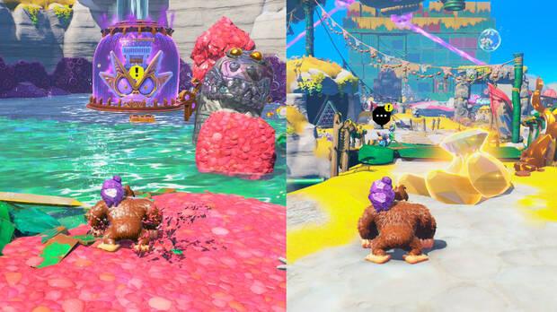 Donkey Kong Bananza - Ubicación del plátano 26 en Estrato de la laguna