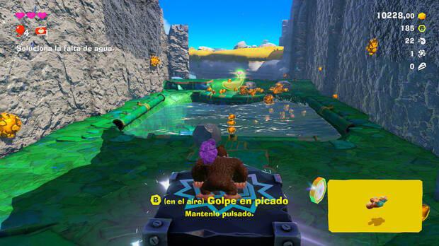 Donkey Kong Bananza - Ubicación del plátano 24 en Estrato de la laguna