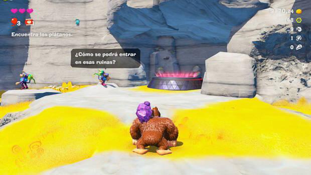 Donkey Kong Bananza - Ubicación del plátano 06 en Estrato de la laguna