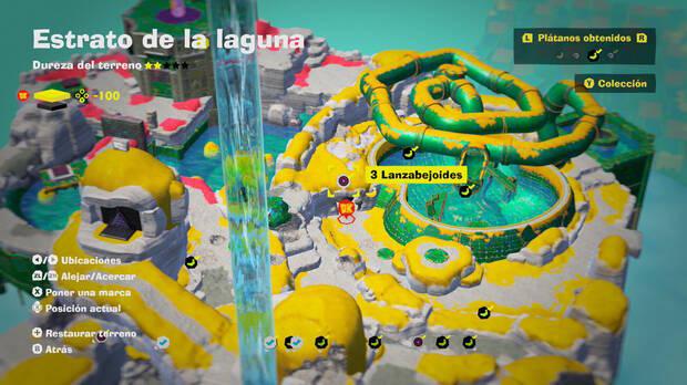 Donkey Kong Bananza - Localización en el mapa del plátano 22 en Estrato de la laguna