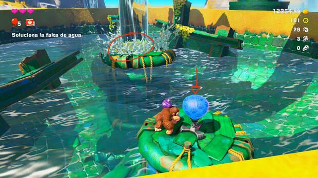 Donkey Kong Bananza - Ubicación del plátano 19 en Estrato de la laguna