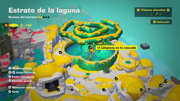 Donkey Kong Bananza - Localización en el mapa del plátano 19 en Estrato de la laguna