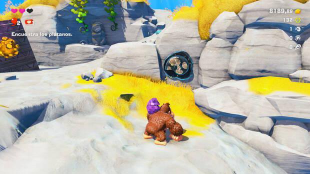 Donkey Kong Bananza - Ubicación del fósil amonites 02 en Estrato de la laguna