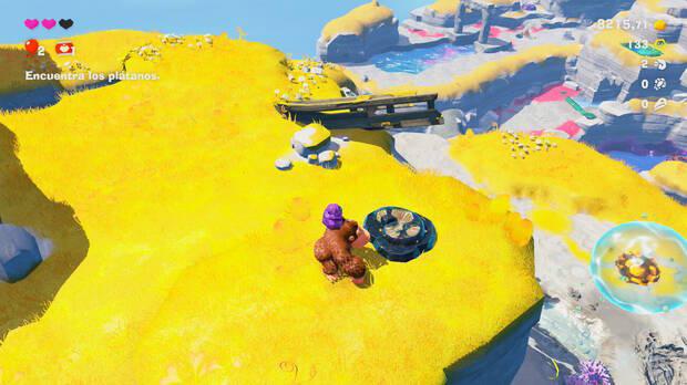 Donkey Kong Bananza - Ubicación del fósil amonites 03 en Estrato de la laguna