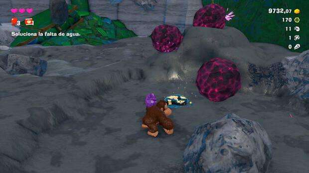 Donkey Kong Bananza - Ubicación del fósil amonites 12 en Estrato de la laguna
