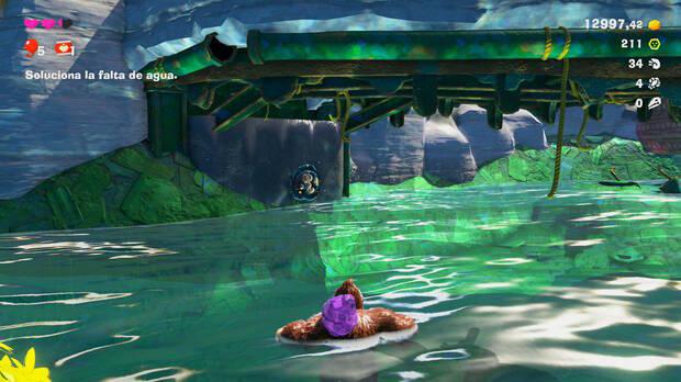 Donkey Kong Bananza - Ubicación del fósil amonites 35 en Estrato de la laguna
