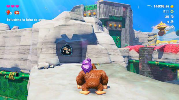 Donkey Kong Bananza - Ubicación del fósil amonites 36 en Estrato de la laguna