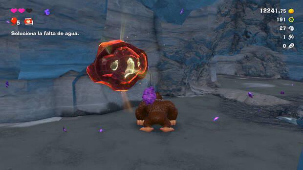 Donkey Kong Bananza - Ubicación del fósil anomalocaris 02 en Estrato de la laguna