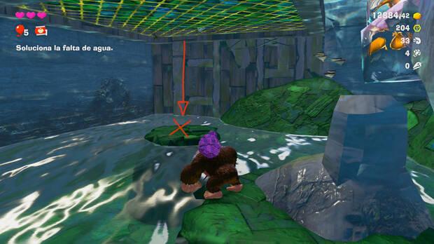 Donkey Kong Bananza - Ubicación del fósil anomalocaris 04 en Estrato de la laguna
