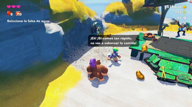 Donkey Kong Bananza - Ubicación del fósil amonites 41 en Estrato de la laguna