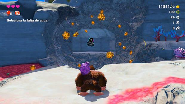 Donkey Kong Bananza - Ubicación del fósil amonites 25 en Estrato de la laguna