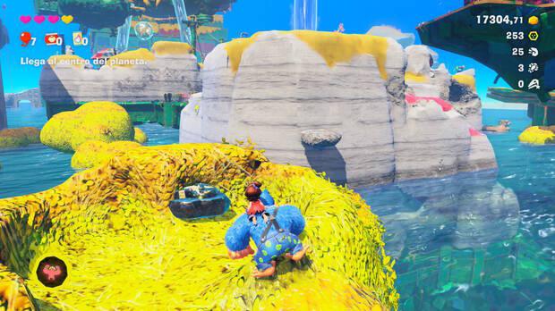 Donkey Kong Bananza - Ubicación del fósil amonites 57 en Estrato de la laguna