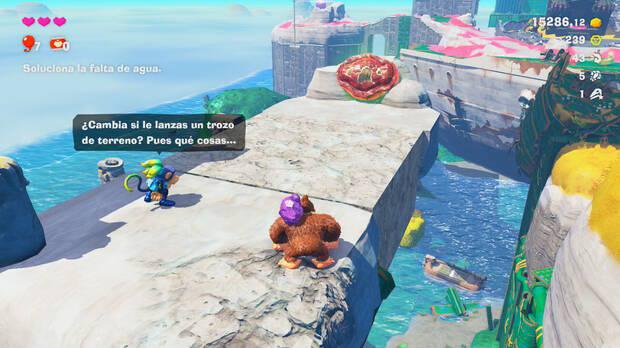 Donkey Kong Bananza - Ubicación del fósil anomalocaris 08 en Estrato de la laguna