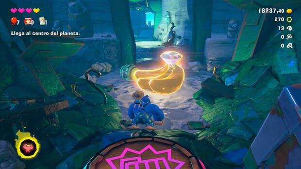 Donkey Kong Bananza - Ubicación del plátano 51 en Estrato de la laguna