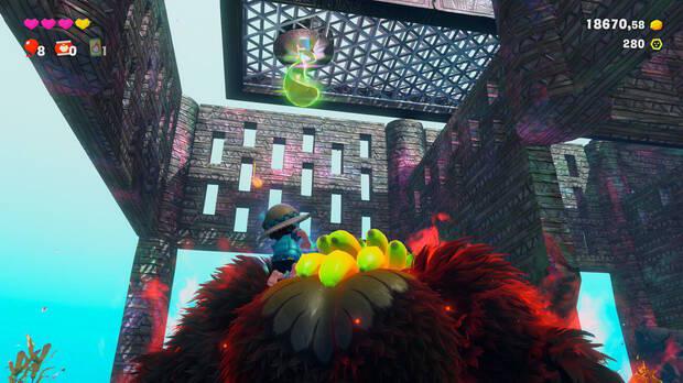 Donkey Kong Bananza - Ubicación del plátano 54 en Estrato de la laguna