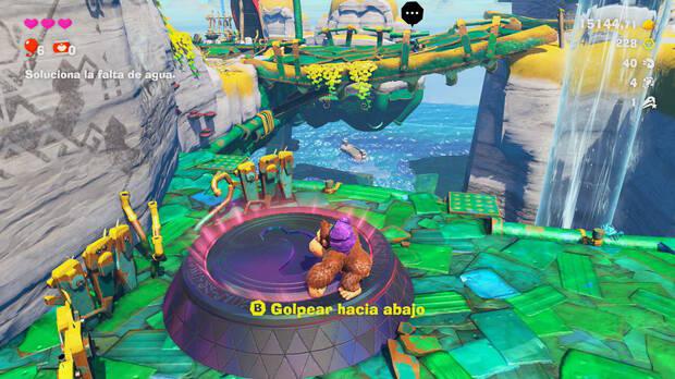 Donkey Kong Bananza - Ubicación del plátano 33 en Estrato de la laguna
