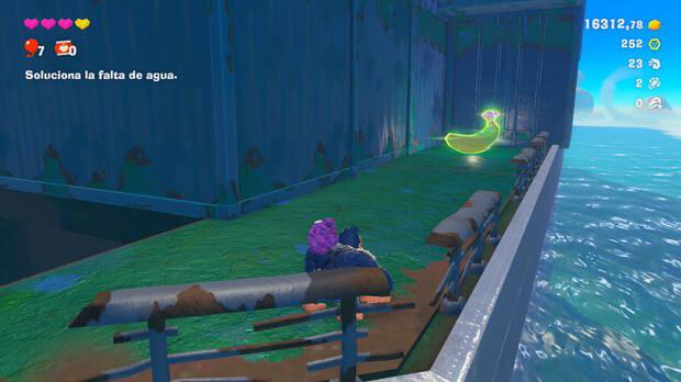 Donkey Kong Bananza - Ubicación del plátano 40 en Estrato de la laguna