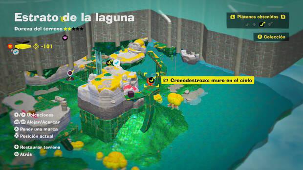 Donkey Kong Bananza - Localización en el mapa del plátano 27 en Estrato de la laguna