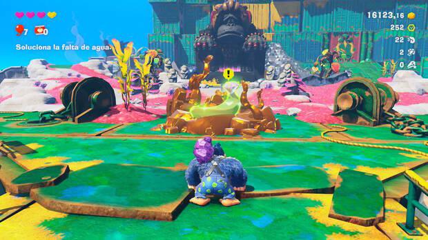 Donkey Kong Bananza - Ubicación del plátano 39 en Estrato de la laguna