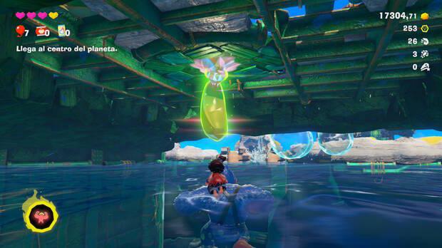 Donkey Kong Bananza - Ubicación del plátano 28 en Estrato de la laguna