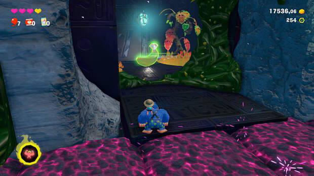 Donkey Kong Bananza - Ubicación del plátano 30 en Estrato de la laguna