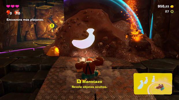 Donkey Kong Bananza - Ubicación del plátano 03 en Colapso de Isla Lingote