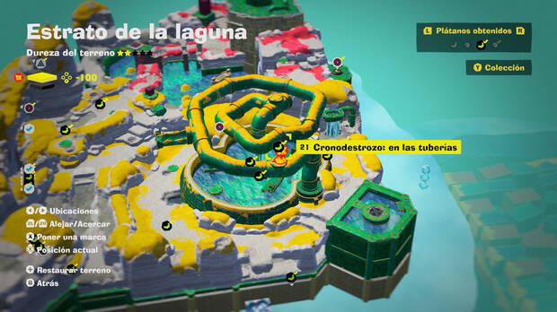 Donkey Kong Bananza - Localización en el mapa del plátano 21 en Estrato de la laguna