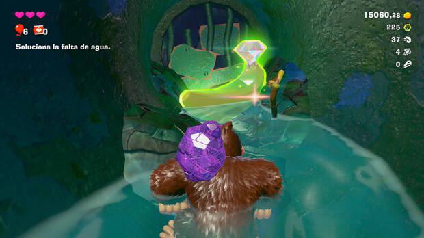 Donkey Kong Bananza - Ubicación del plátano 20 en Estrato de la laguna