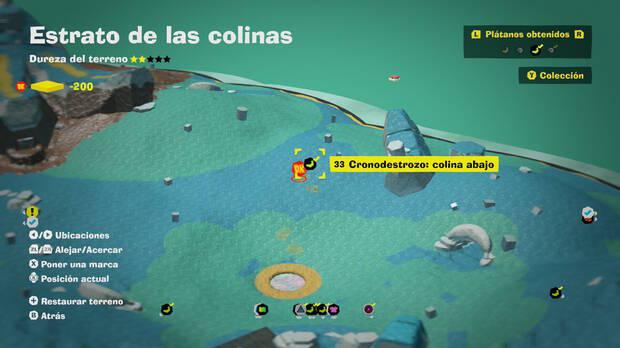 Donkey Kong Bananza - Localización en el mapa del plátano 33 en Estrato de las colinas
