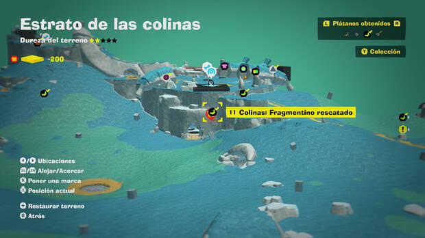 Donkey Kong Bananza - Localización en el mapa del plátano 11 en Estrato de las colinas