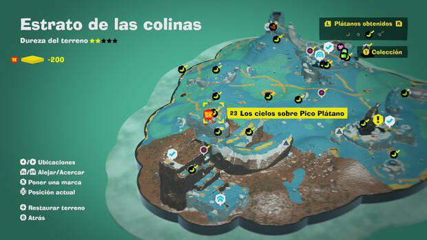 Donkey Kong Bananza - Localización en el mapa del plátano 23 en Estrato de las colinas