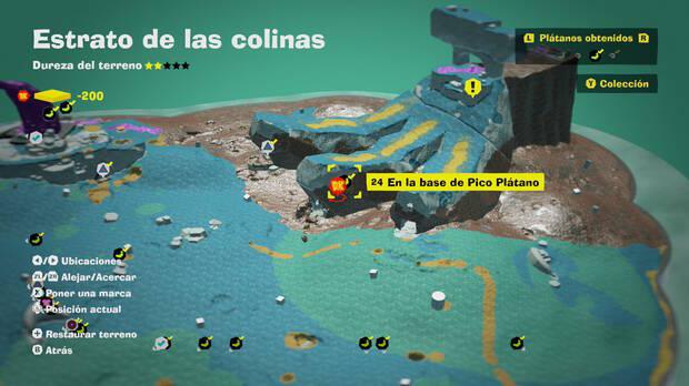Donkey Kong Bananza - Localización en el mapa del plátano 24 en Estrato de las colinas