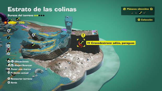 Donkey Kong Bananza - Localización en el mapa del plátano 20 en Estrato de las colinas