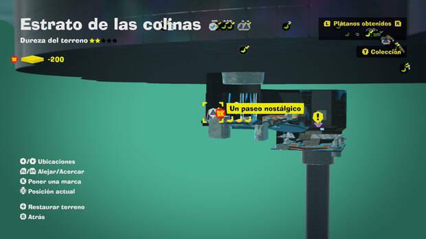 Donkey Kong Bananza - Localización en el mapa del plátano 35 en Estrato de las colinas