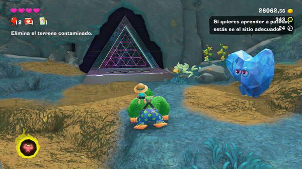 Donkey Kong Bananza - Ubicación del plátano 17 en Estrato de las colinas