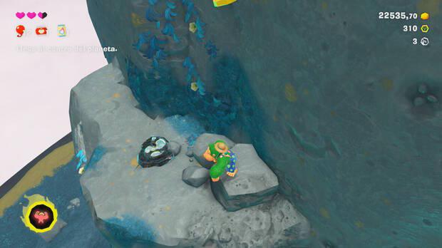 Donkey Kong Bananza - Ubicación del fósil amonites variante 04 en Estrato de las colinas