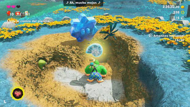 Donkey Kong Bananza - Ubicación del fósil amonites variante 18 en Estrato de las colinas