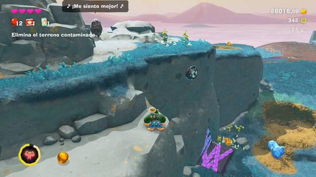 Donkey Kong Bananza - Ubicación del fósil amonites variante 23 en Estrato de las colinas