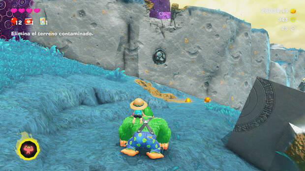 Donkey Kong Bananza - Ubicación del fósil amonites variante 24 en Estrato de las colinas