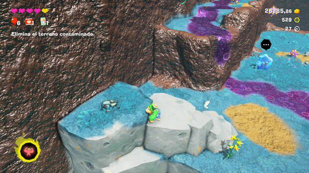Donkey Kong Bananza - Ubicación del fósil amonites variante 28 en Estrato de las colinas